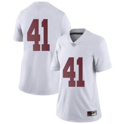 Women's Alabama Crimson Tide #41 Kyle Smoak White Limited NCAA College Football Jersey 2403ZORF2